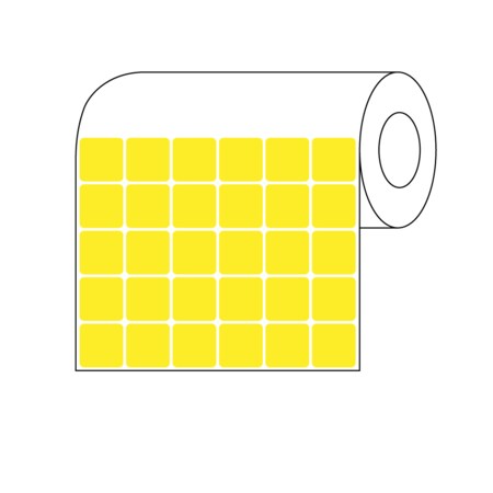 Nevs Xylene Resistant Slide Label, 7/8" x 7/8", 6 Across Yellow CB-SL-78-TTP-6-Y